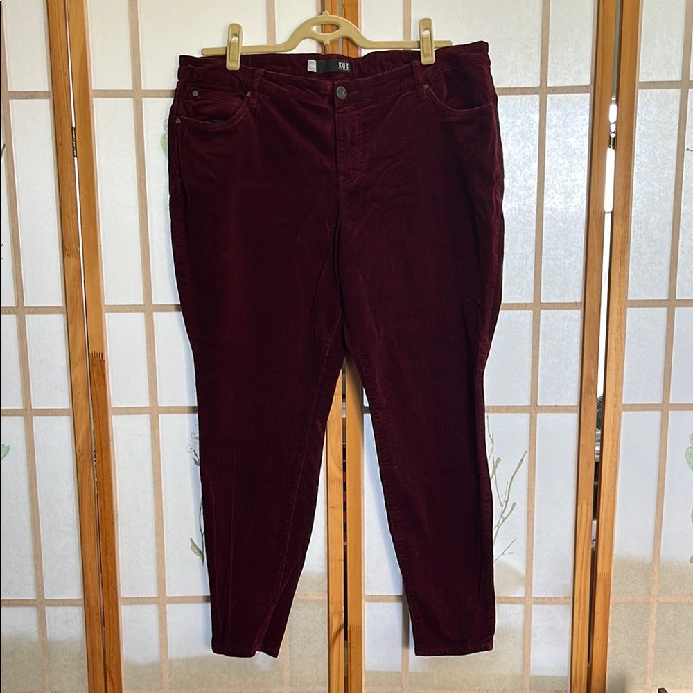 Kut from the Kloth Women’s Burgundy Corduroy Pants
